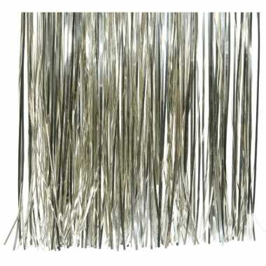 2x zakjes champagne beige kerstboom versiering lametta haar