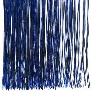 2x zakjes kobalt blauwe kerstboom versiering lametta haar