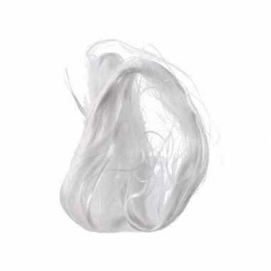 8x witte kerstdecoratie feeenhaar zakjes van 20 gram