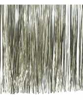 10x zakjes champagne beige kerstboom versiering lametta haar