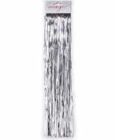 Set van 8x stuks zilveren kerstboom versiering lametta haar 50 cm